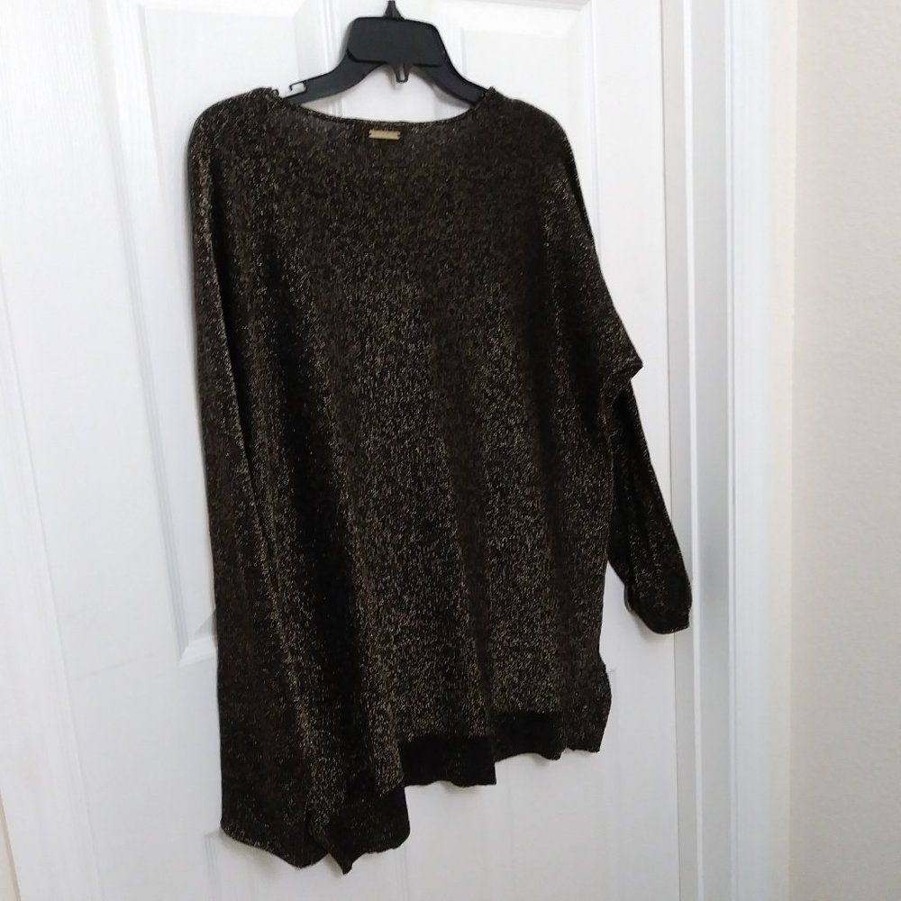 SOLD SOLD Michael Kors Gold Metallic Party Ready Tunic Top Large - Picture 15 of 16